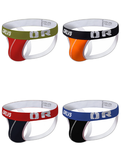4 Pack Contrast Colors Low Rise Jockstraps