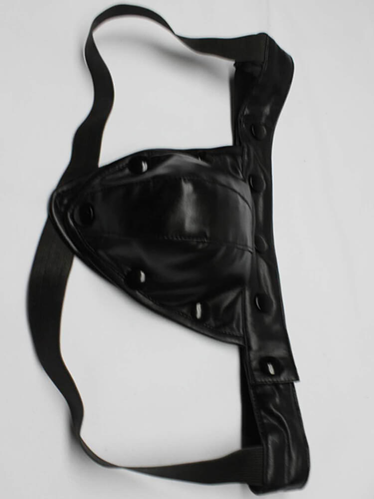 Men's Punk Contrast Leather Detachable Thong