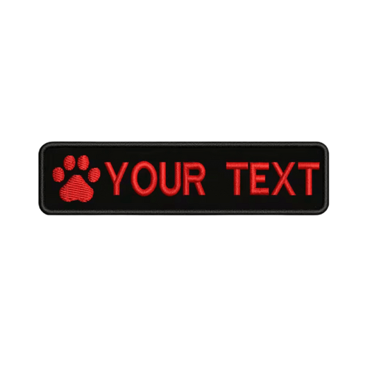 Custom Paw Patch 10cm X 2.5cm Red