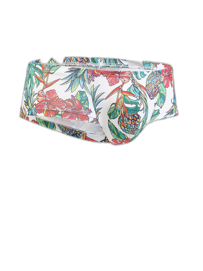 Men's Sexy Botanical Printed Mesh Underwear