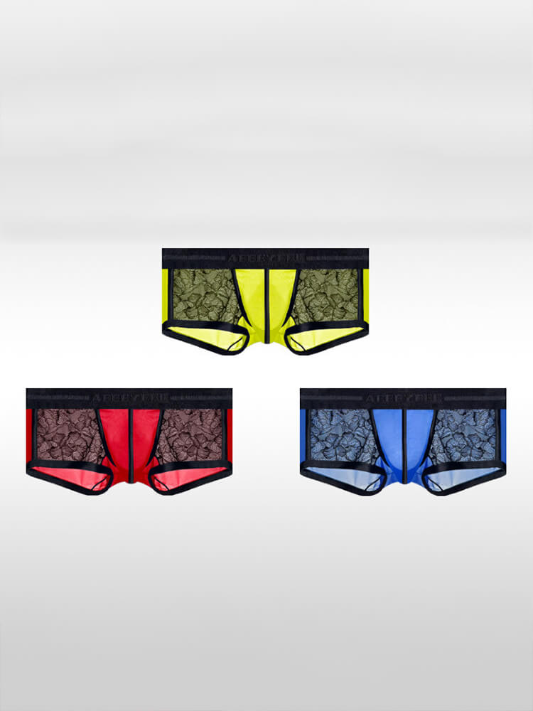Men's Ice Silk Lace Sexy Sheer Ultra-Thin Trunks