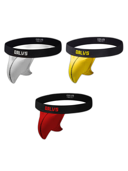 3 Pack Low-Cut Cotton Men's Thong with Enhanced Pouch