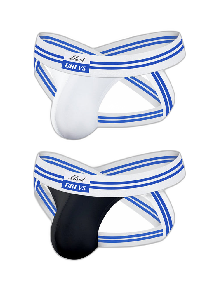 2 Pack Men's Sexy Low-Rise Breathable Trendy Design Lightweight Jockstrap