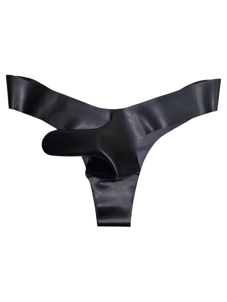 Men's Low-Rise Seamless Latex V-Cut Thong