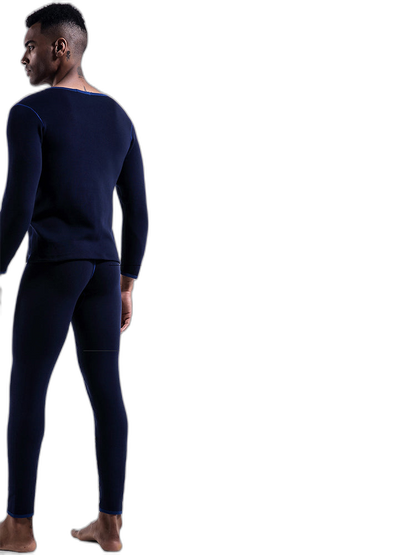 Fleece Lined Men's Thermal Underwear With Support Pouch