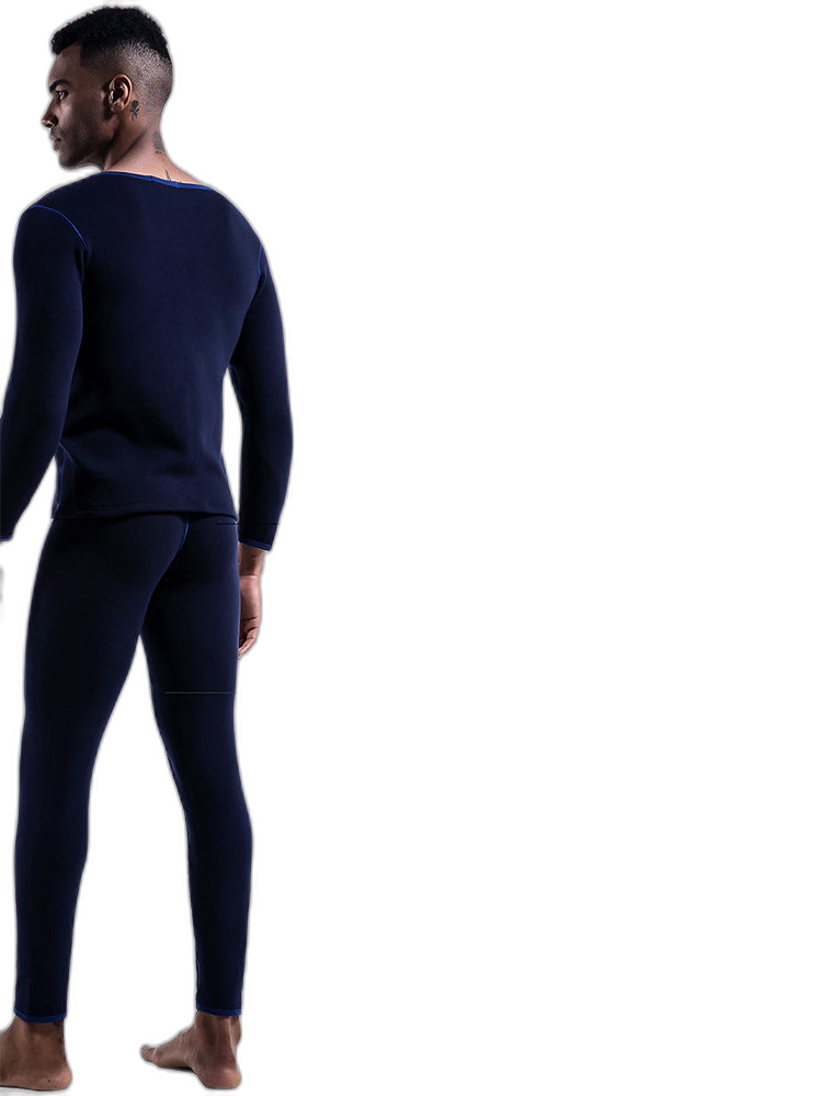 Fleece Lined Men's Thermal Underwear With Support Pouch