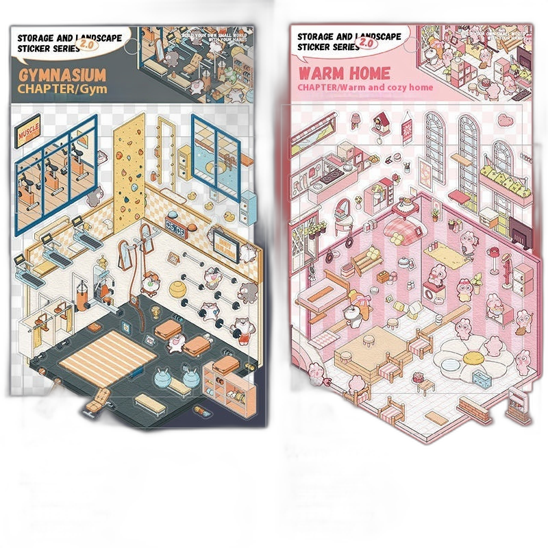 Cute DIY 3D Isometric Stickers