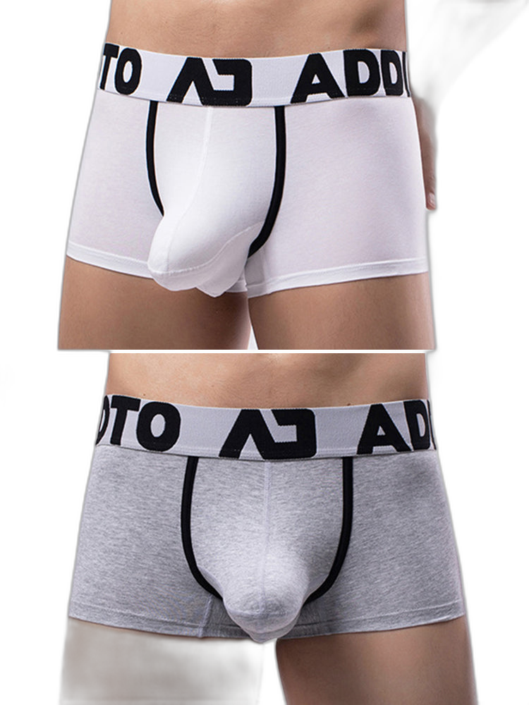 2 Pack Men's Gun and Bullet Separation Large Pouch U-Convex 3D Cut Loose Trunks
