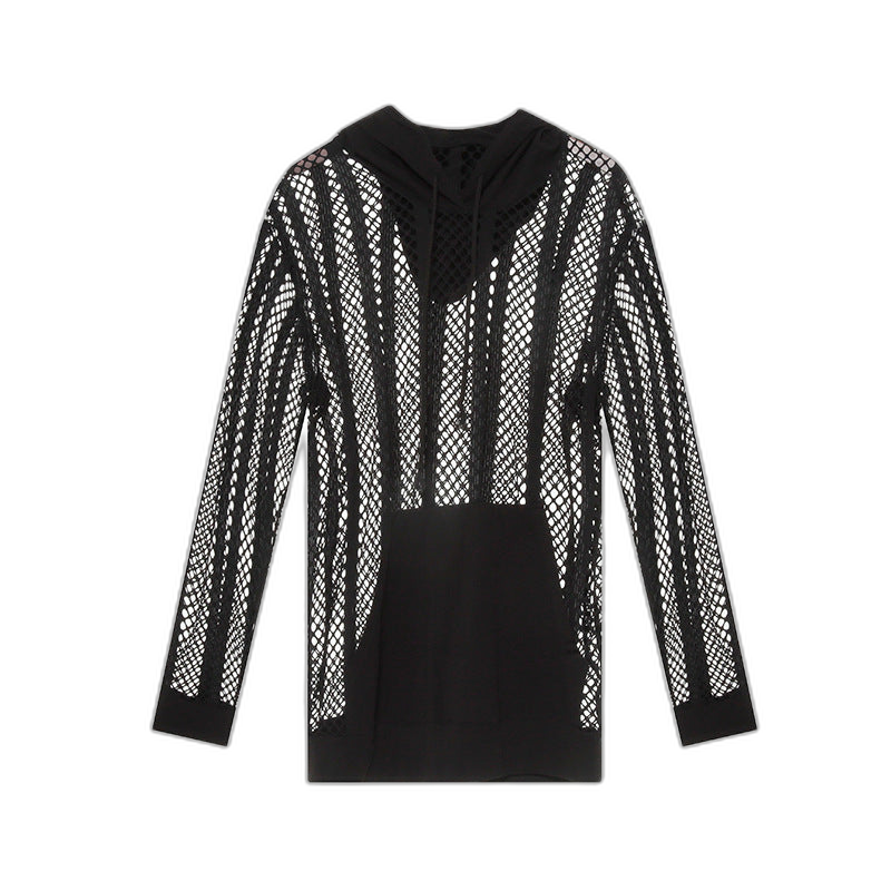 Mesh Long Sleeve Hoodie