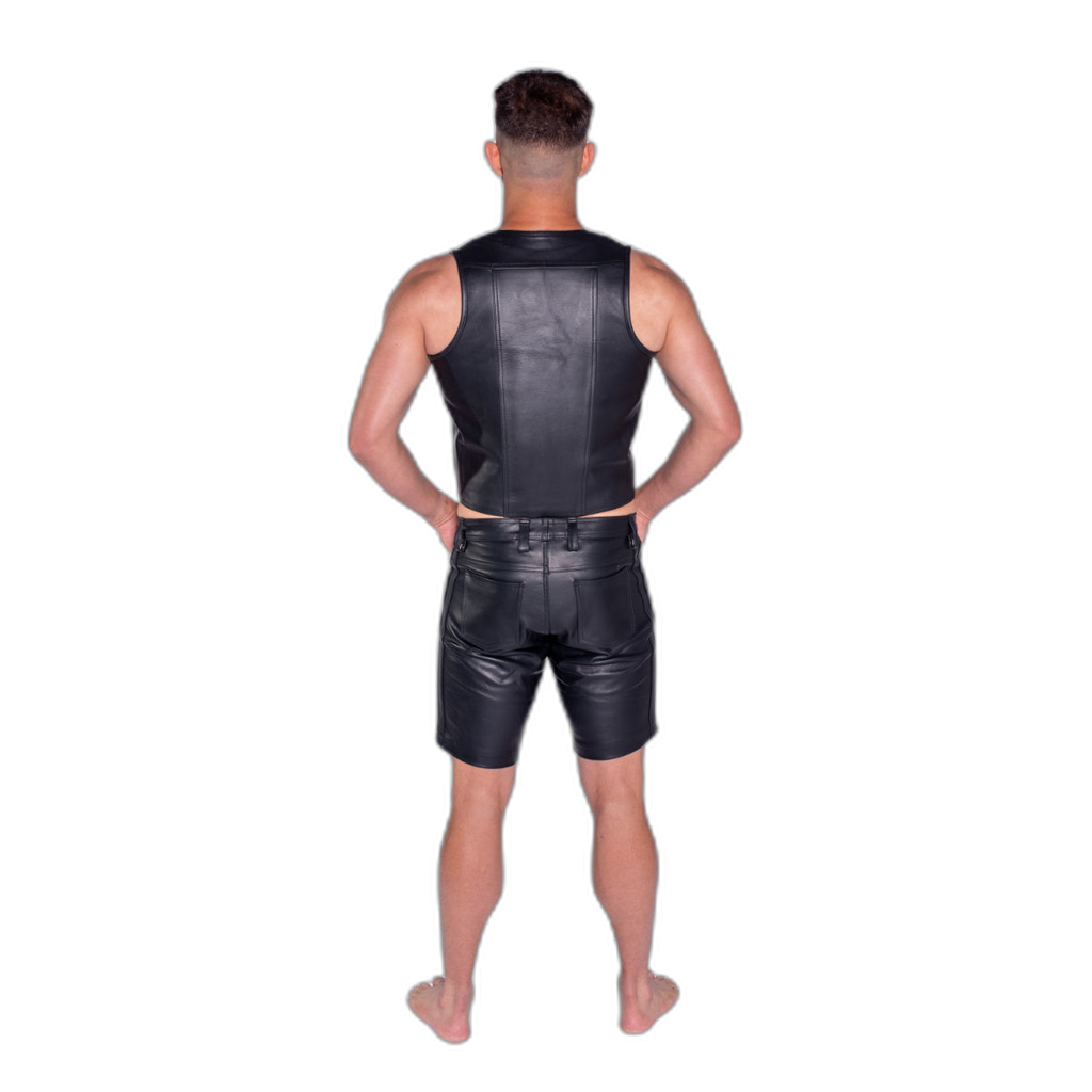 Prowler RED Leather Waistcoat Black