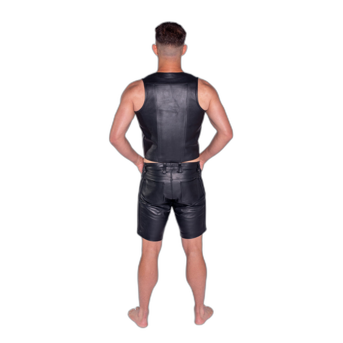 Prowler RED Leather Waistcoat Black