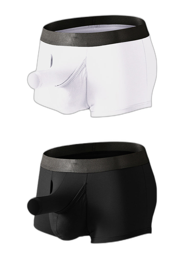 Men’s Dual Ball Pouch Trunks With Fly Front
