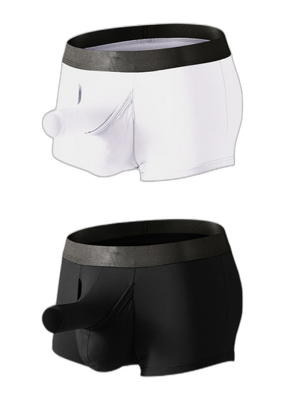 Men’s Dual Ball Pouch Trunks With Fly Front
