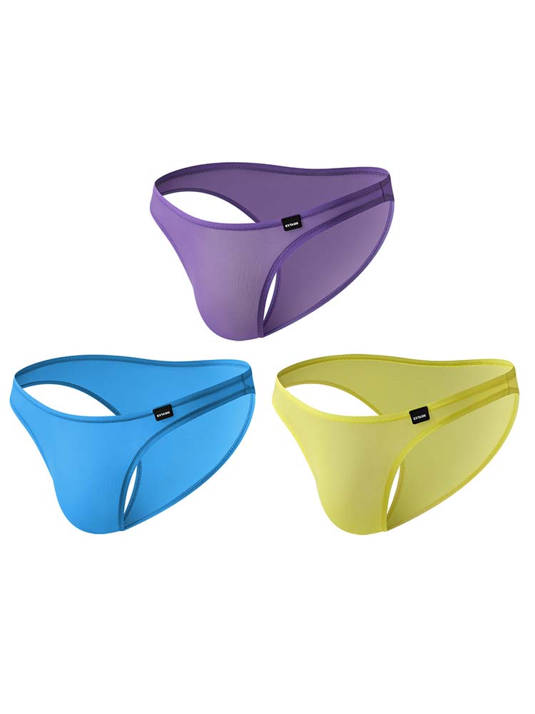 Men's Solid Color Thin Sheer Tight Briefs