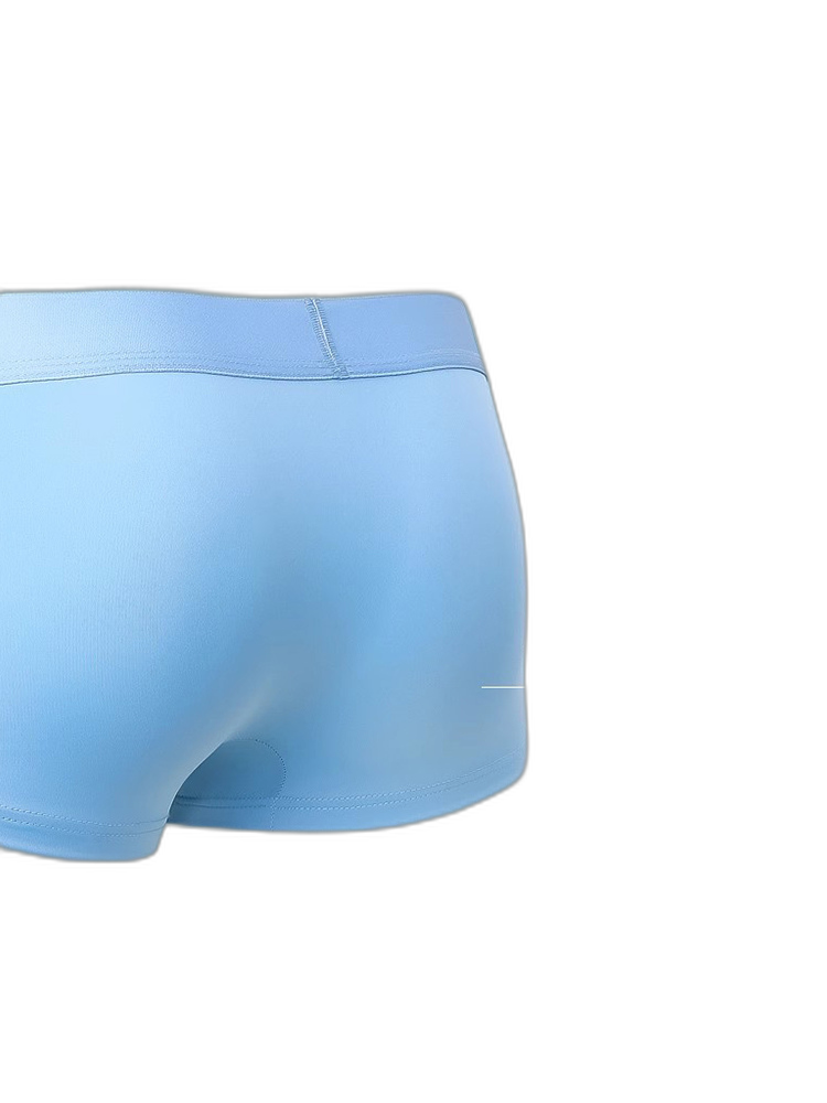 3 Pack Men's Ultra-thin Ice Silk Seamless Solid Trunks