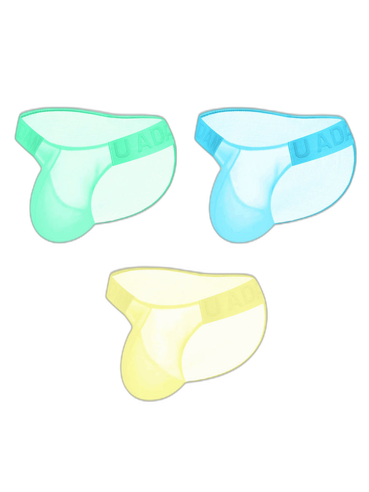 3 Pack Men's Semi-Transparent Comfortable High-Stretch Quick-Dry Bikini
