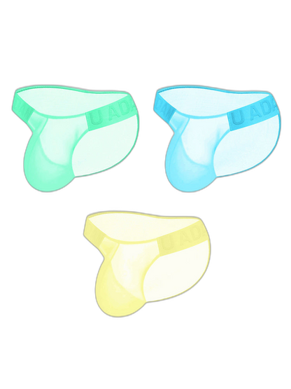 3 Pack Men's Semi-Transparent Comfortable High-Stretch Quick-Dry Bikini