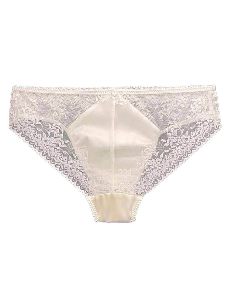 Men's Sexy See-Through Soft Mulberry Silk Briefs