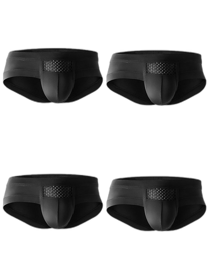 Aoelemen 4 Pack Men's Breathable U Convex Pouch Briefs