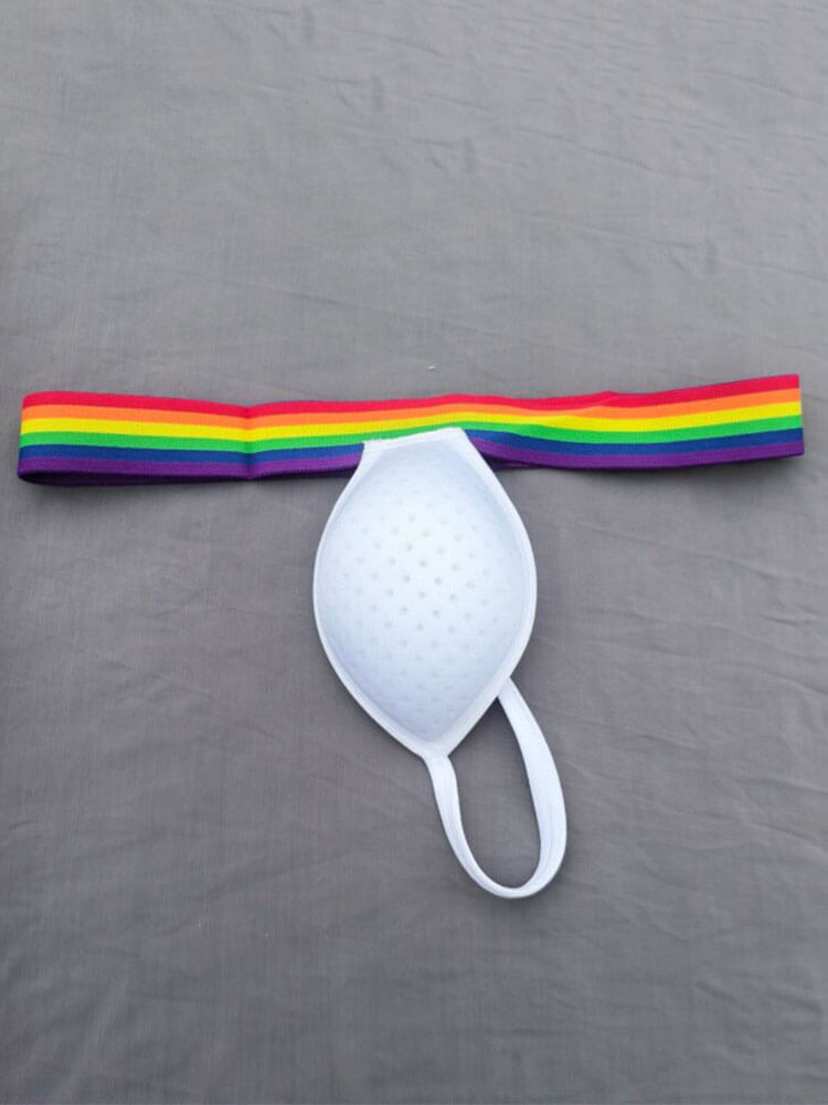 Men's Sexy Rainbow Waistband Padded Thong