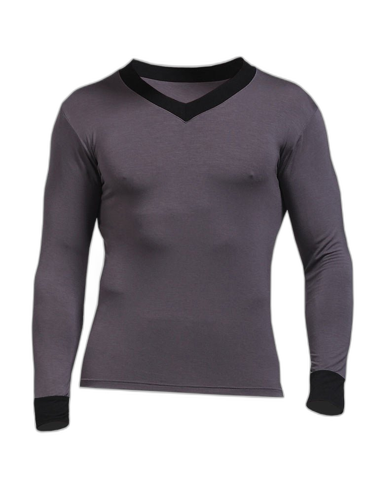 Mens Base Layers V-Neck Thermal Shirt