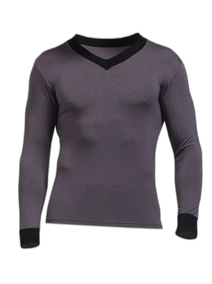 Mens Base Layers V-Neck Thermal Shirt