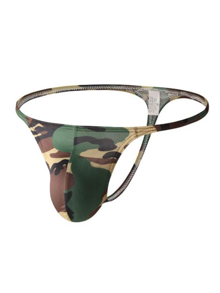 Men's Sexy Camouflage Thin-Strap Low-Rise Thong