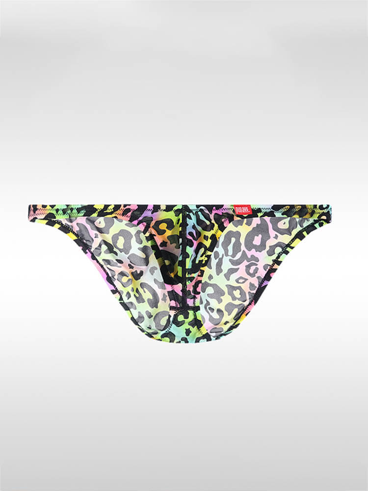Men's Leopard Print Ultra-Thin Low-Rise Briefs