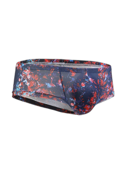 Men's Sexy Botanical Printed Mesh Underwear
