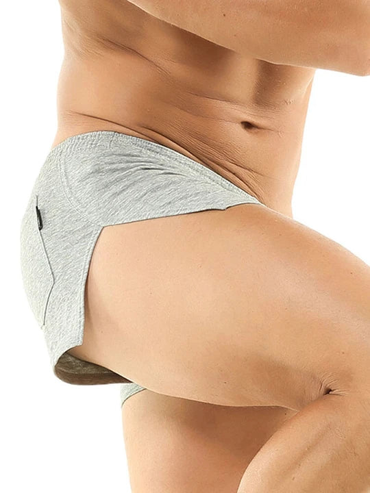 Men's Solid Color Slit Loose Pocket Boxer Briefs