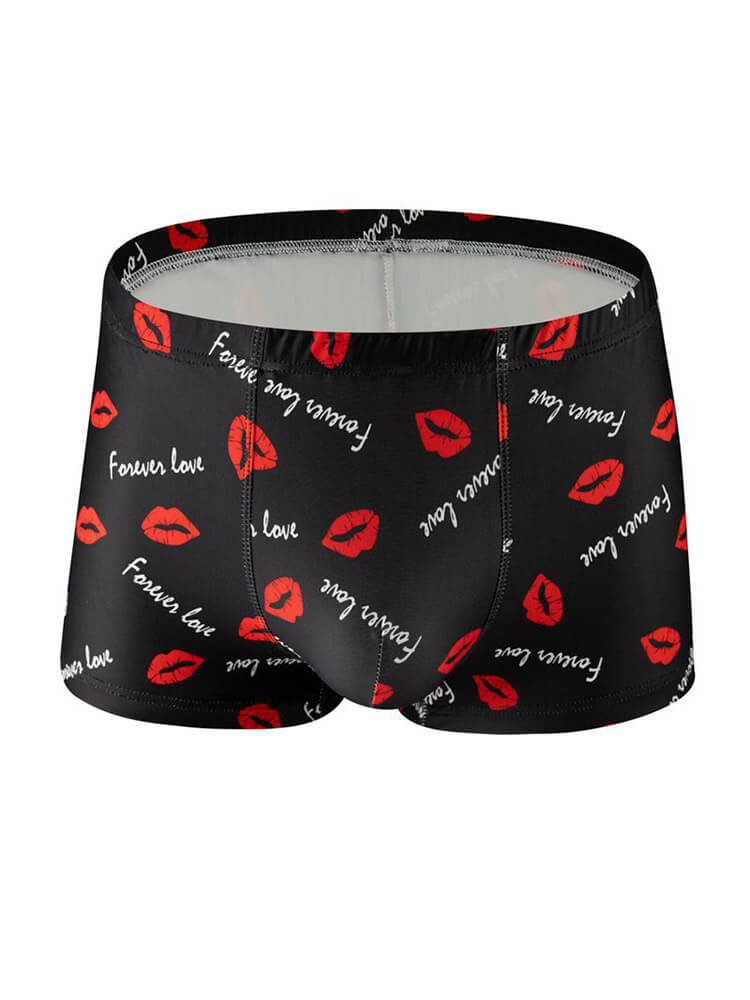 Men's Floral Print Breathable Milk Silk Boxer Briefs