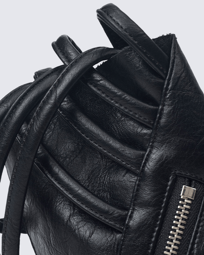 Gothic Punk Lace-Up Fingerless Faux Leather Gloves