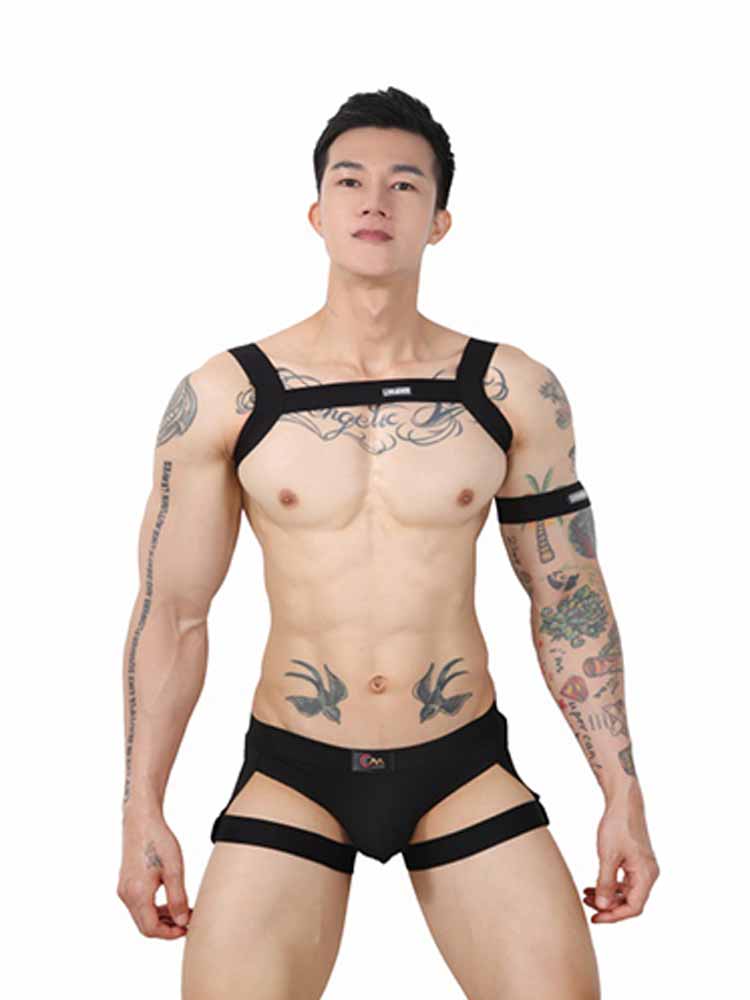 Men's Sexy Chest Strap Legging Thong Suit