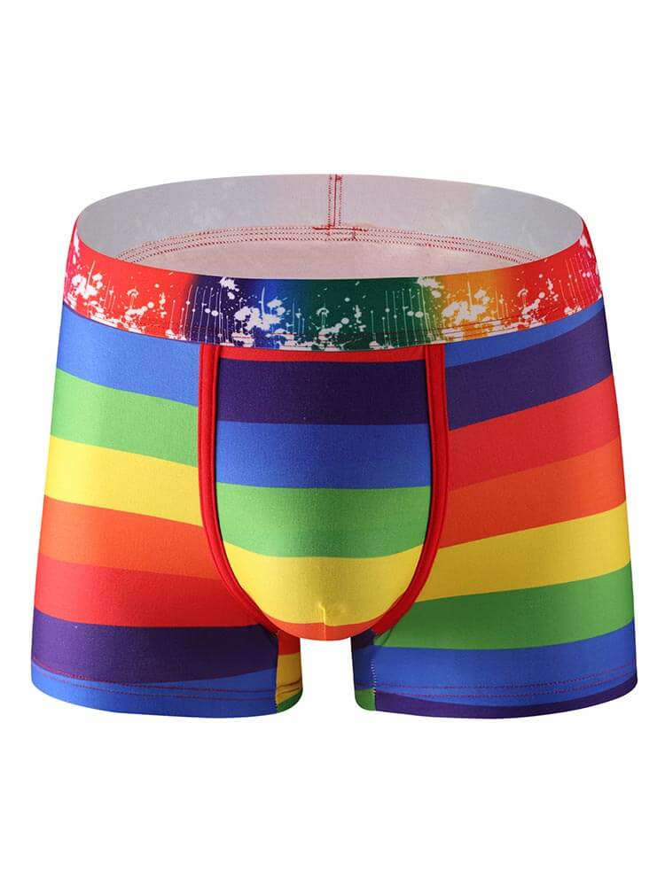 Men's Sexy Rainbow Striped Beach Briefs