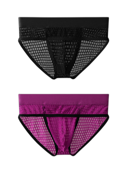 2 Pack Men's Lace Breathable Briefs