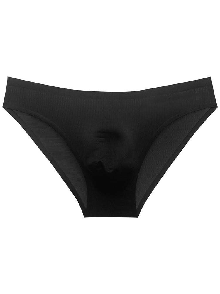 Men's Low Waist Ice Silk Seamless Thin Briefs