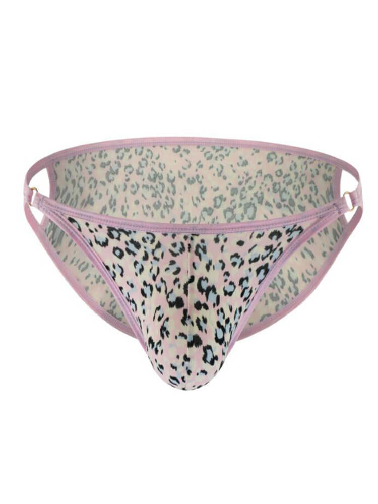 Men's Sexy Low-Rise Leopard Print Cotton Thong