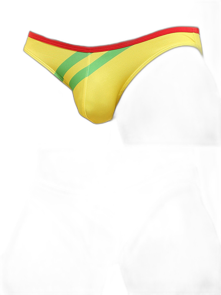 2 Pack Men's Low-rise Vibrant Stripe Bikini