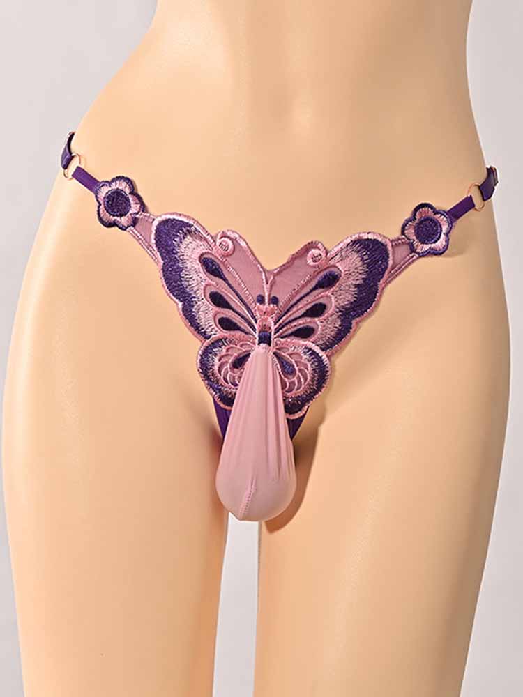 Men's Butterfly Pattern Wrapped Egg Thong