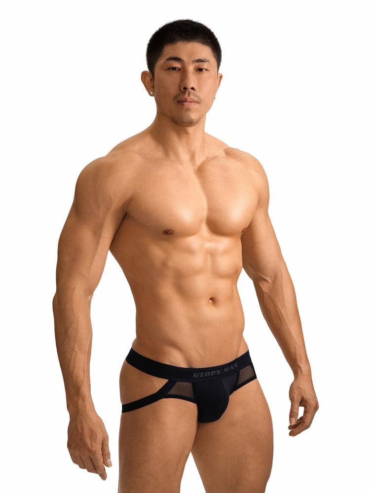 2 Pack Men's Low-Rise Ice Silk Breathable Mesh Jockstrap