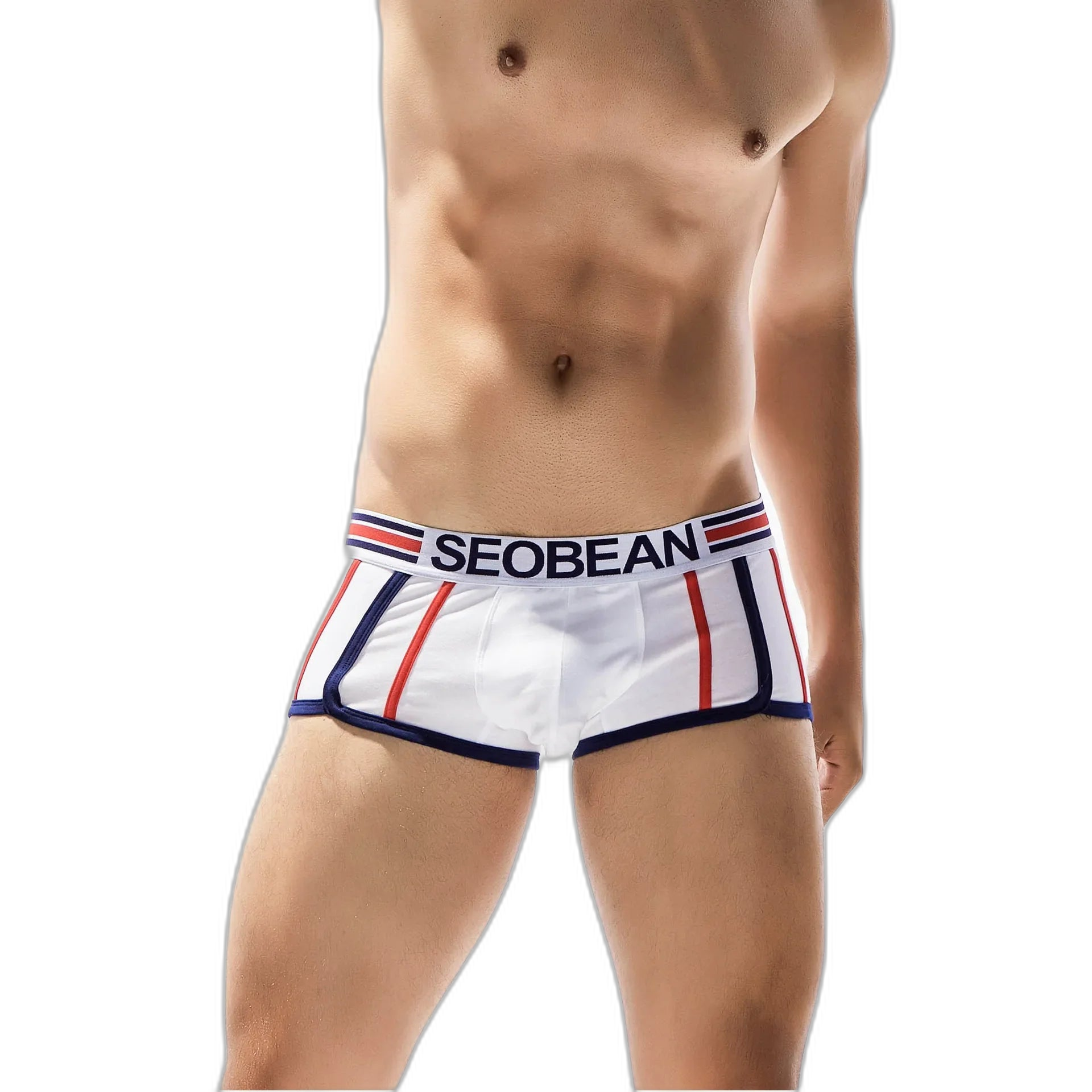 SEOBEAN Racing Stripes Low Rise Boxer Briefs
