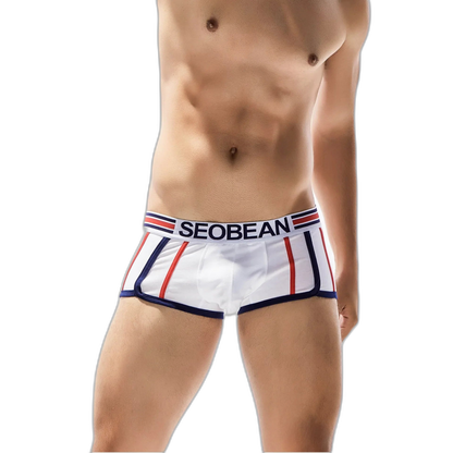 SEOBEAN Racing Stripes Low Rise Boxer Briefs