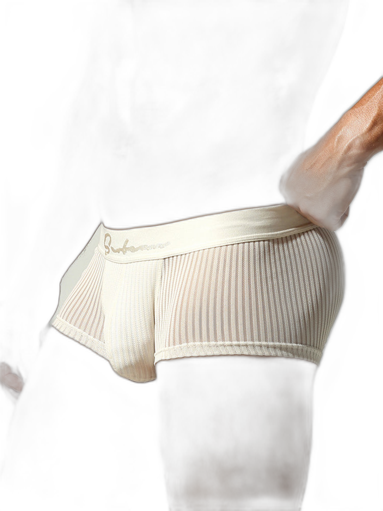 3 Pack Men's Striped Mesh Trunks with Comfort Pouch