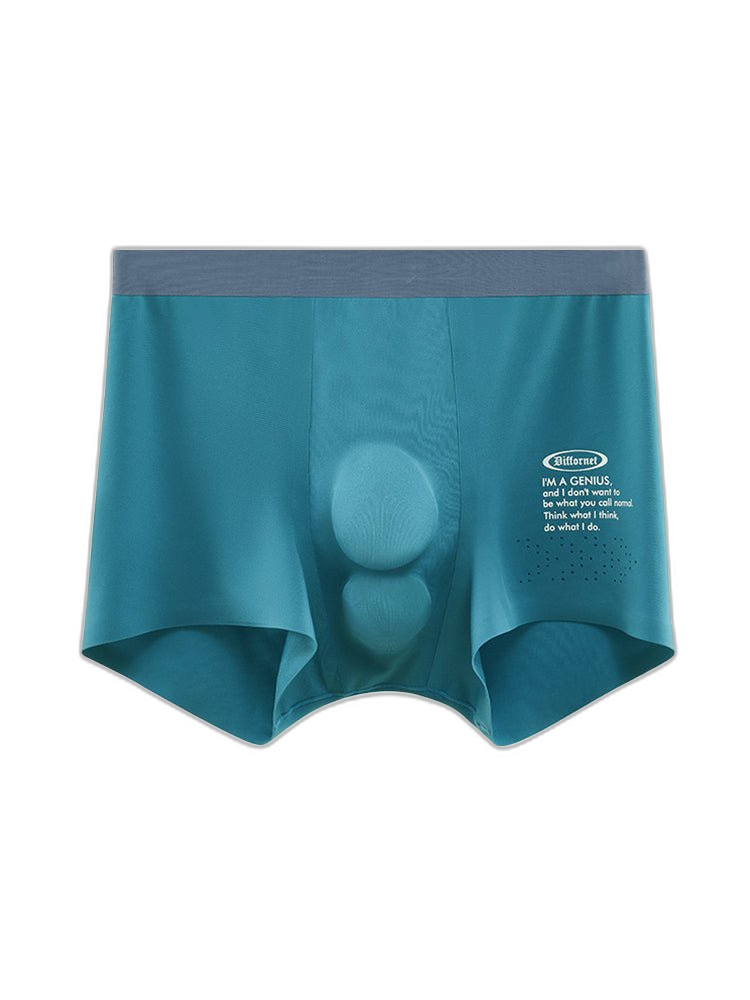 Men's Dual-Raised Support Seamless Solid Color Trunks