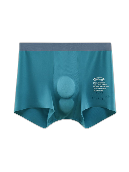 Men's Dual-Raised Support Seamless Solid Color Trunks