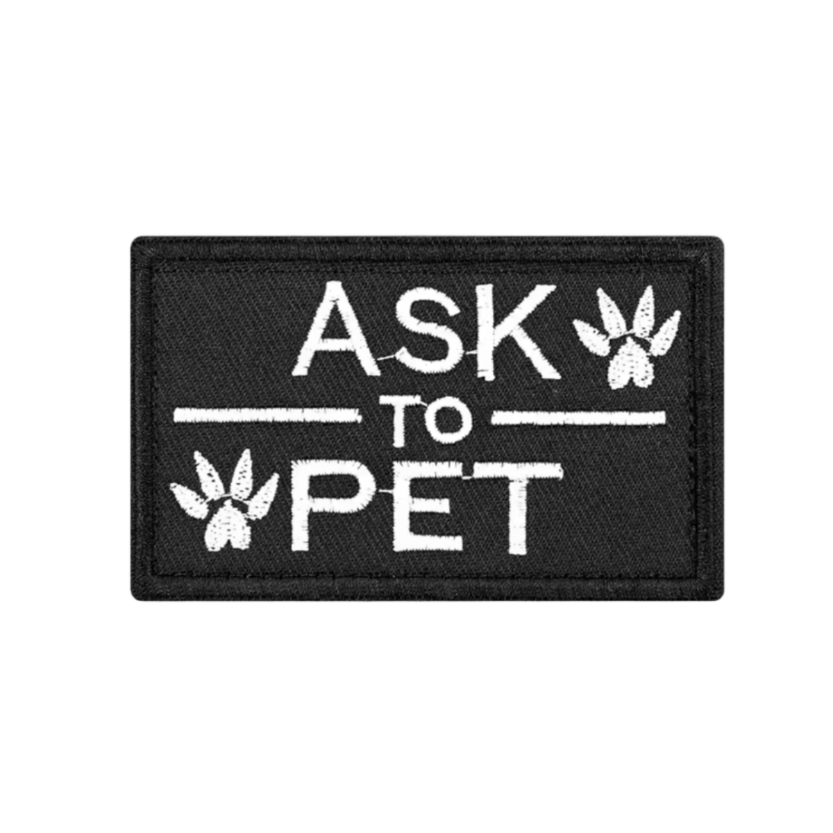 Ask To Pet Patch Black 8cm x 5cm