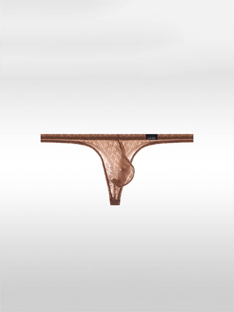 Men's Ultra-Thin U-Convex Pouch See-Through Thong