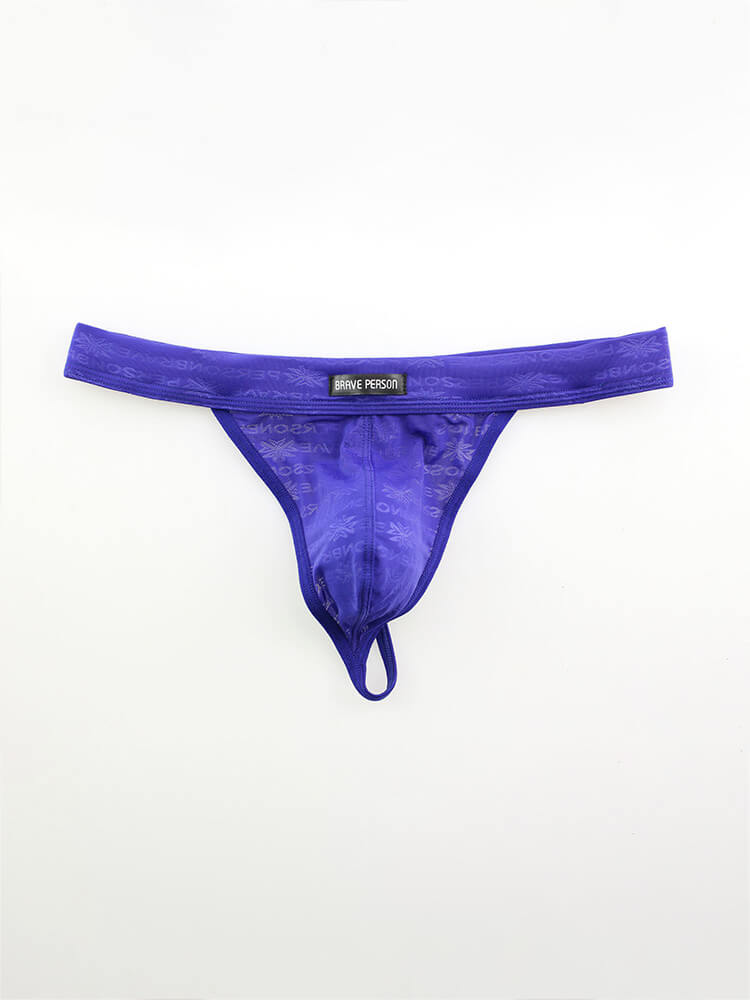 Men's Sexy Wide Belt Solid Color Nylon Thong