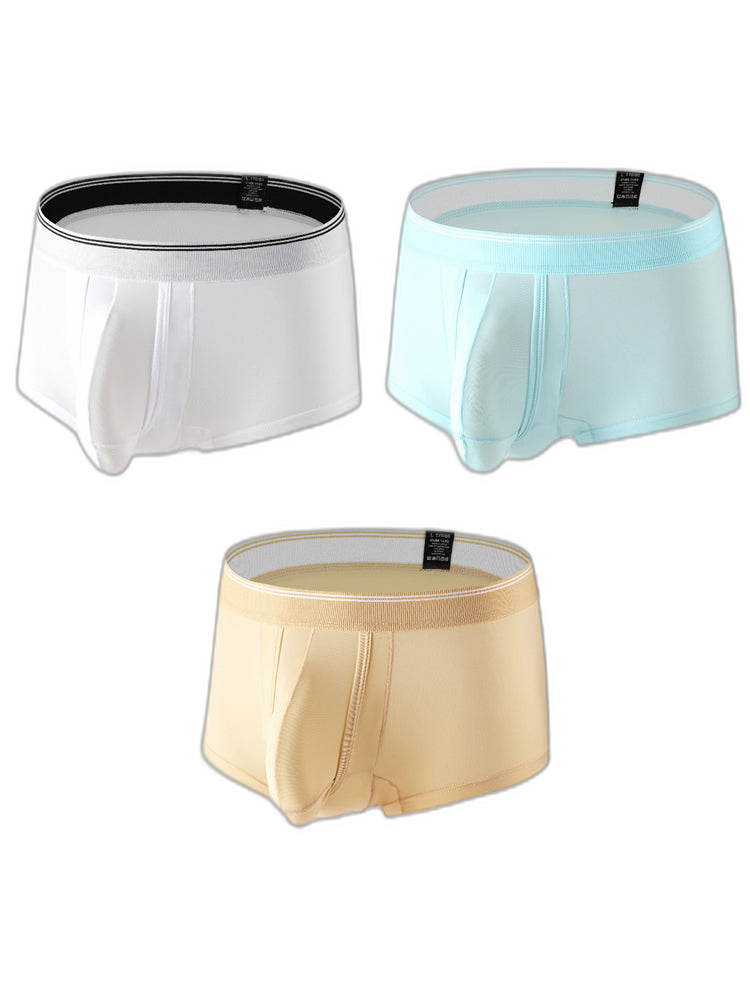 3 Pack Men's Mid-Rise Separation Breathable Elastic Trunks