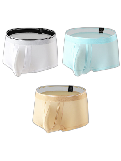 3 Pack Men's Mid-Rise Separation Breathable Elastic Trunks